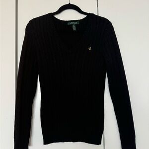 Lauren Ralph Lauren Cable Knit V-neck Sweater (Size XS)